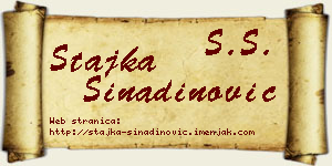 Stajka Sinadinović vizit kartica